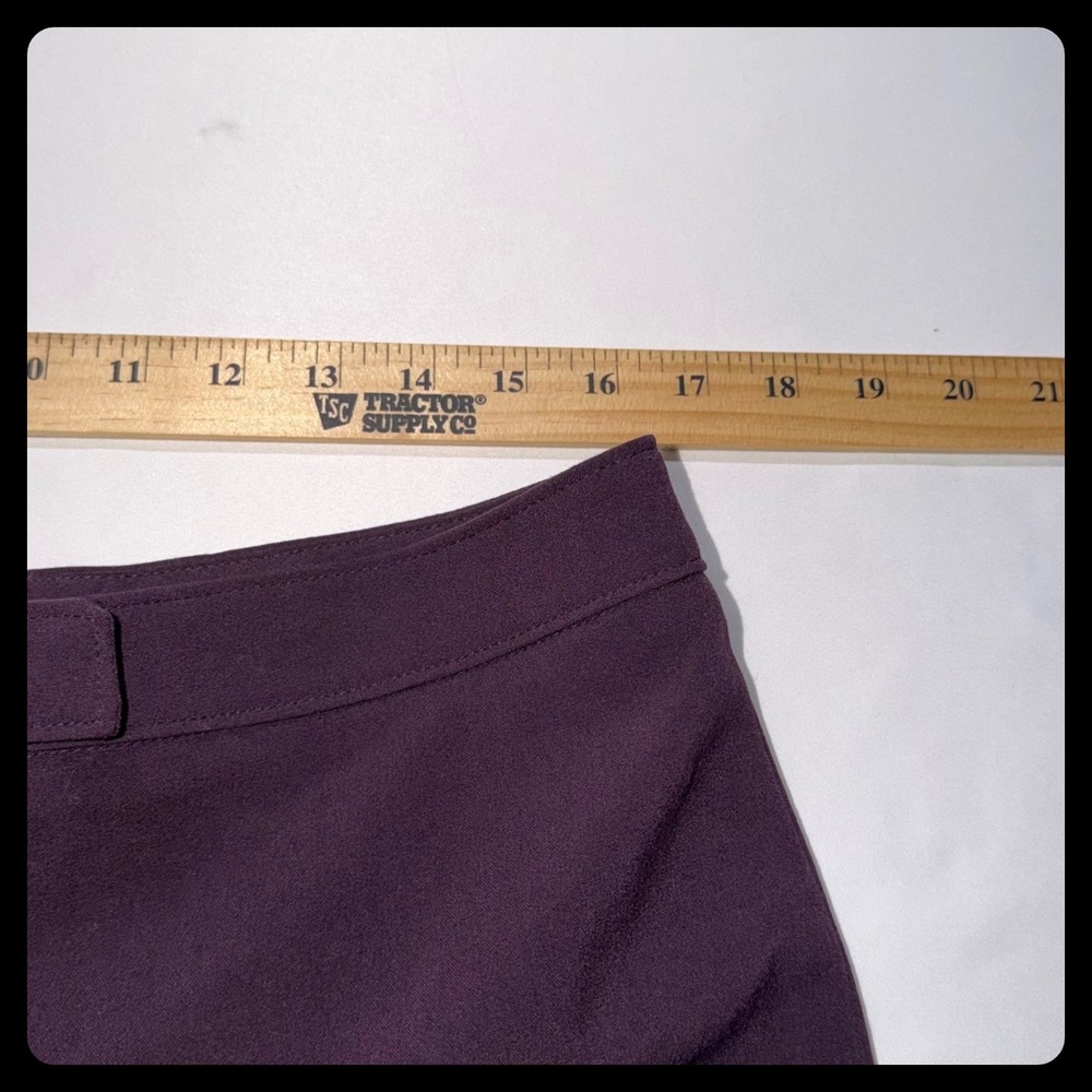 Signature by Larry Levine Dress Pants Women 14 Purple Wide Leg Trouser Professio - Picture 3 of 7